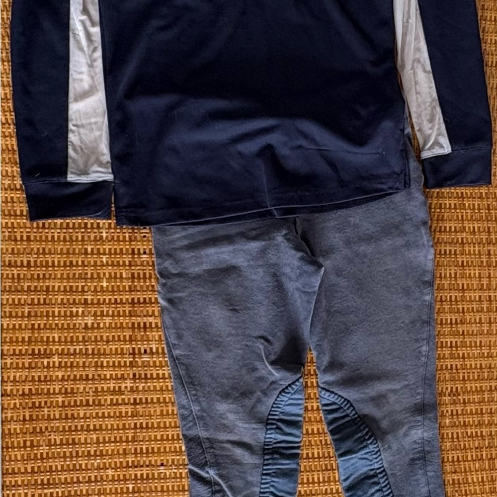 Stylish Kids' Navy and Gray Equestrian Breeches